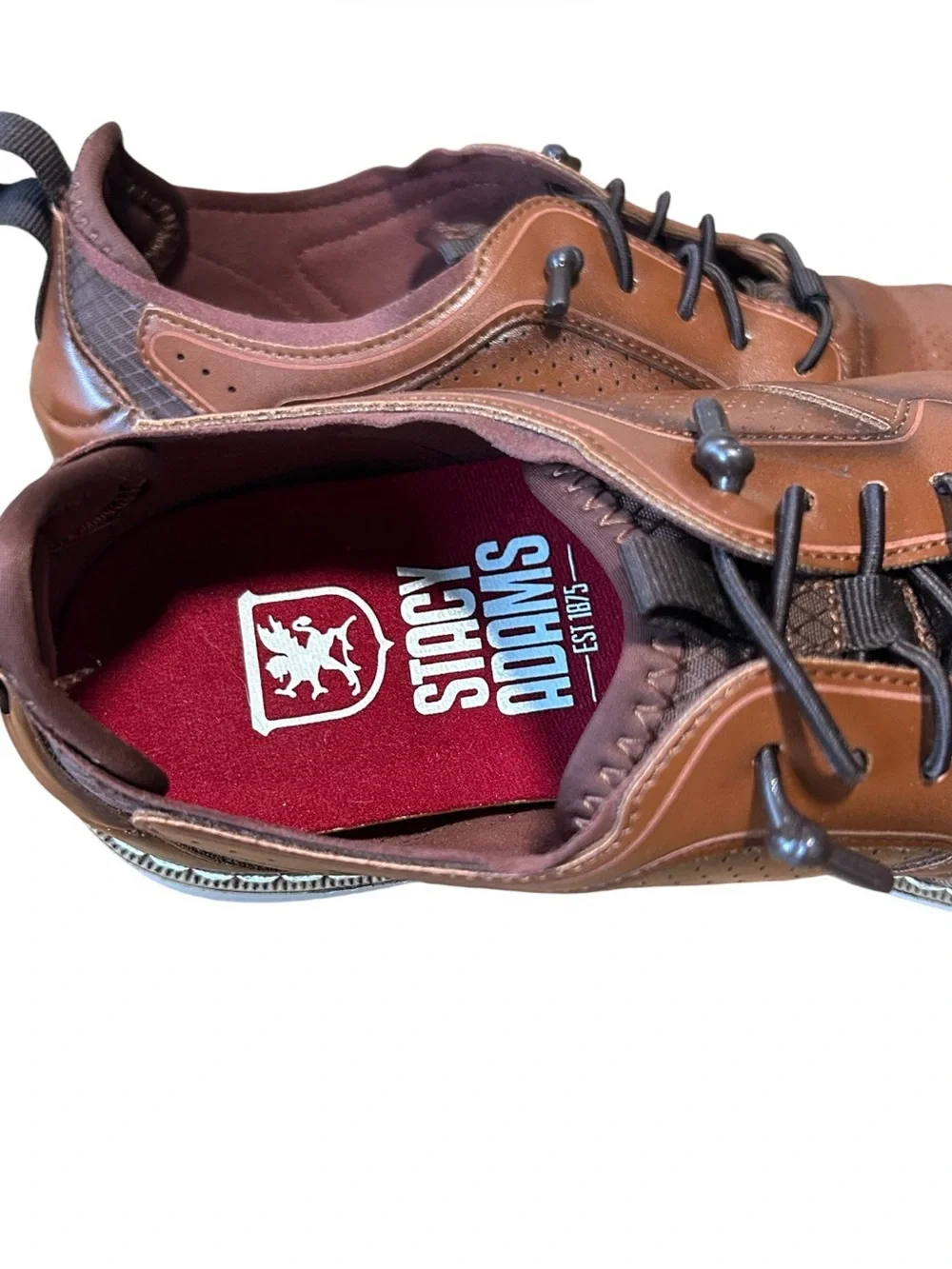Stacy Adams Sync Big Boys Oxford Dress Sneakers Cognac Brown Size 4
